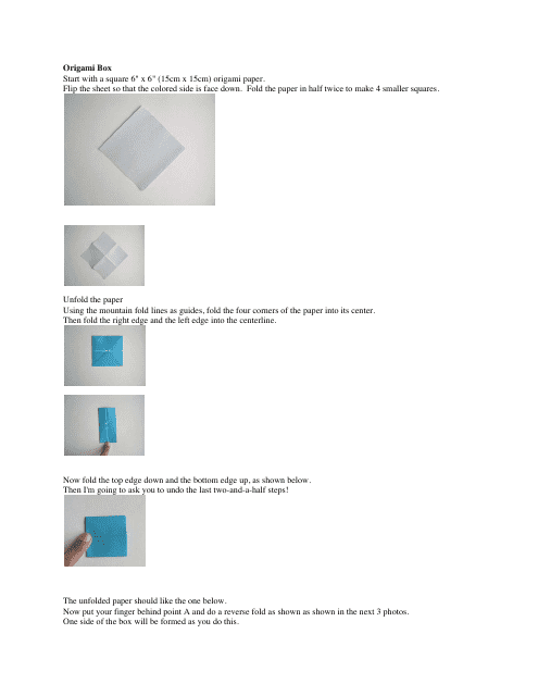 Preview of an origami paper box guide document