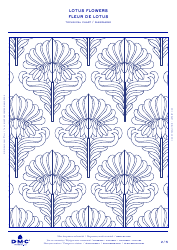 Lotus Flowers Embroidery Pattern Template (English/French), Page 2