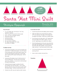 Document preview: Santa Hat Mini Quilt Pattern Template