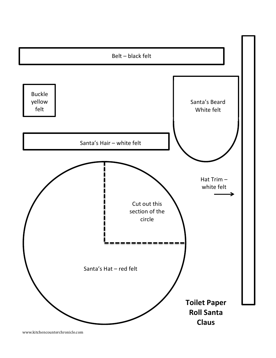 Toilet Paper Roll Santa Claus Template, Page 1