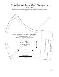 Document preview: Non-pocket Face Mask Template - Men Size