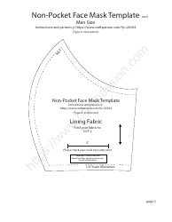 Non-pocket Face Mask Template - Men Size, Page 2