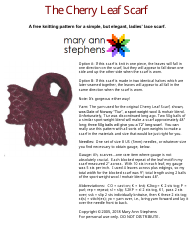 Document preview: Cherry Leaf Scarf Knitting Pattern