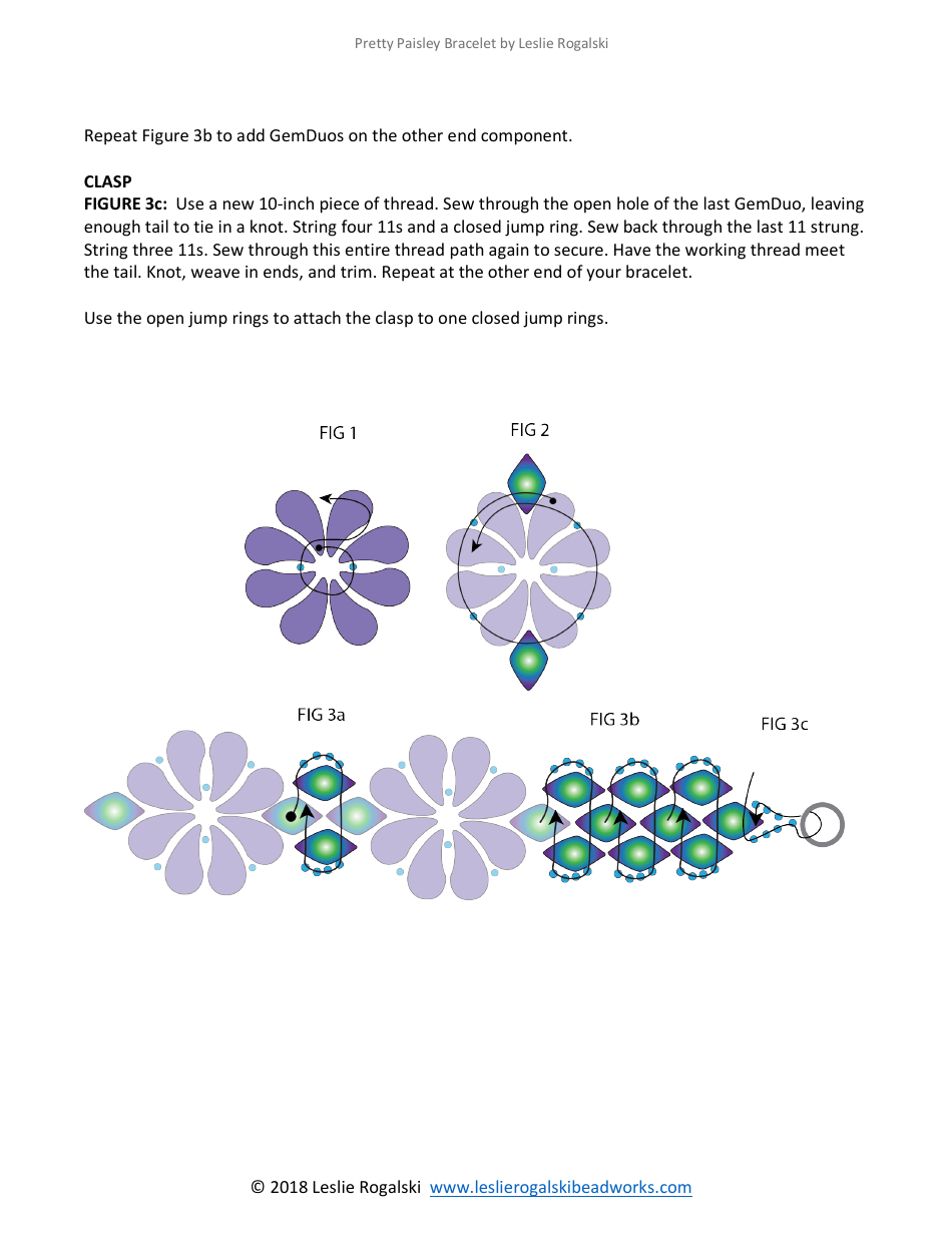 Pretty Paisley Bracelet Beading Pattern, Page 3