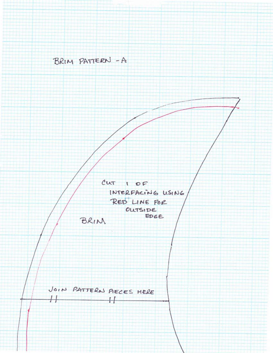 Wide-Brim Sun Visor Sewing Pattern Template, Page 7