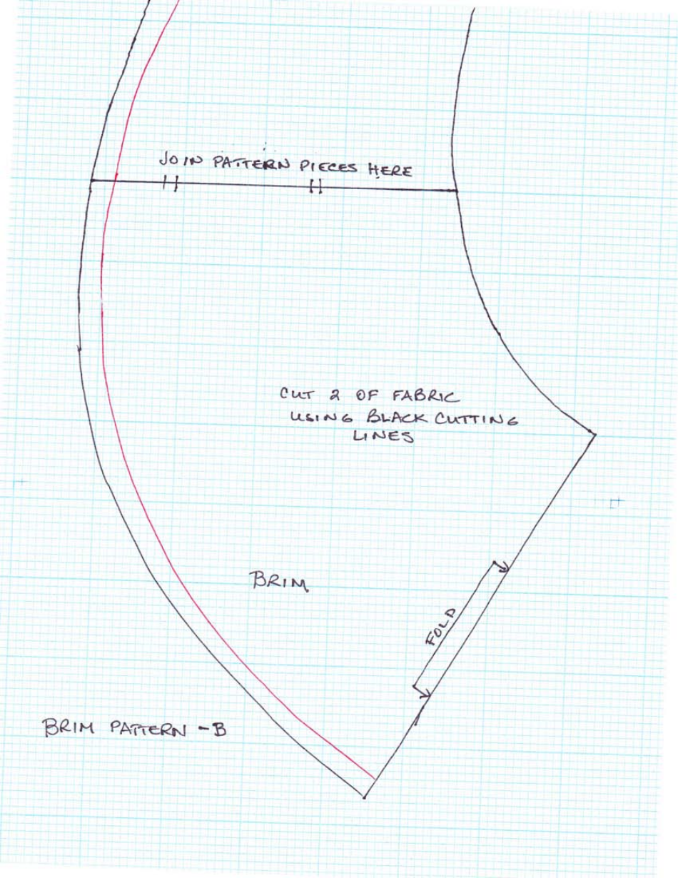 Wide-Brim Sun Visor Sewing Pattern Template, Page 8