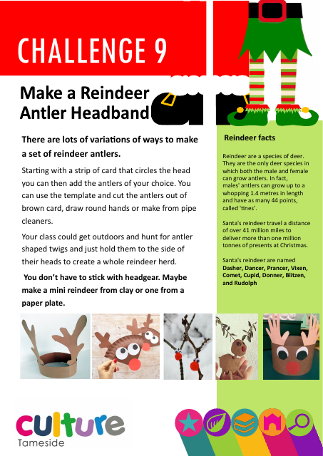 A festive Reindeer Antler Headband Template, perfect for the holiday season.