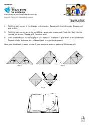 Origami Paper Reindeer Bookmark Templates - for Teachers for Students, Page 2