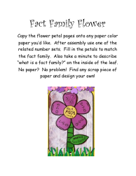Document preview: Fact Family Flower Templates - Teacher's Breathing Space