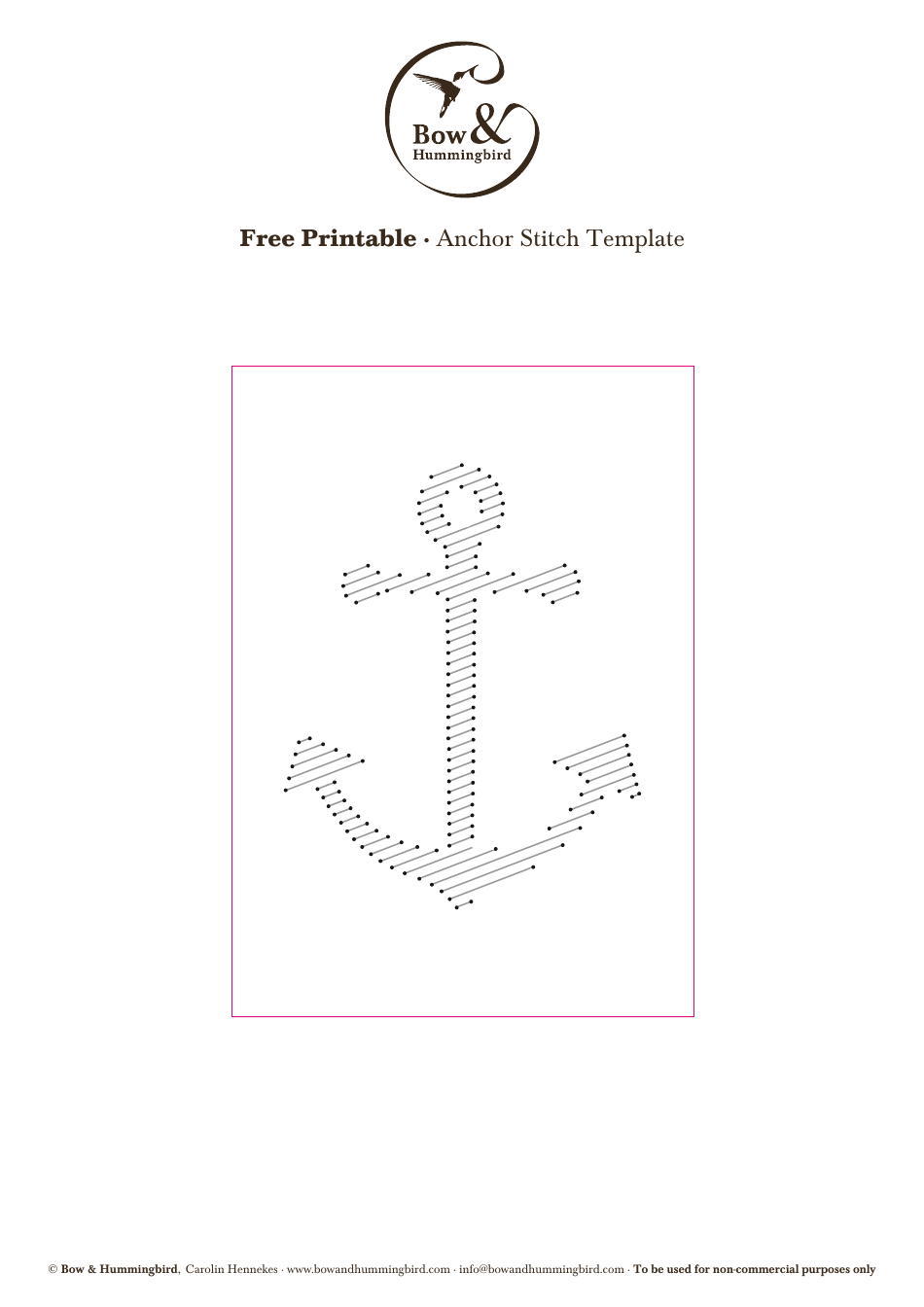 Anchor Stitch Template Download Printable PDF | Templateroller
