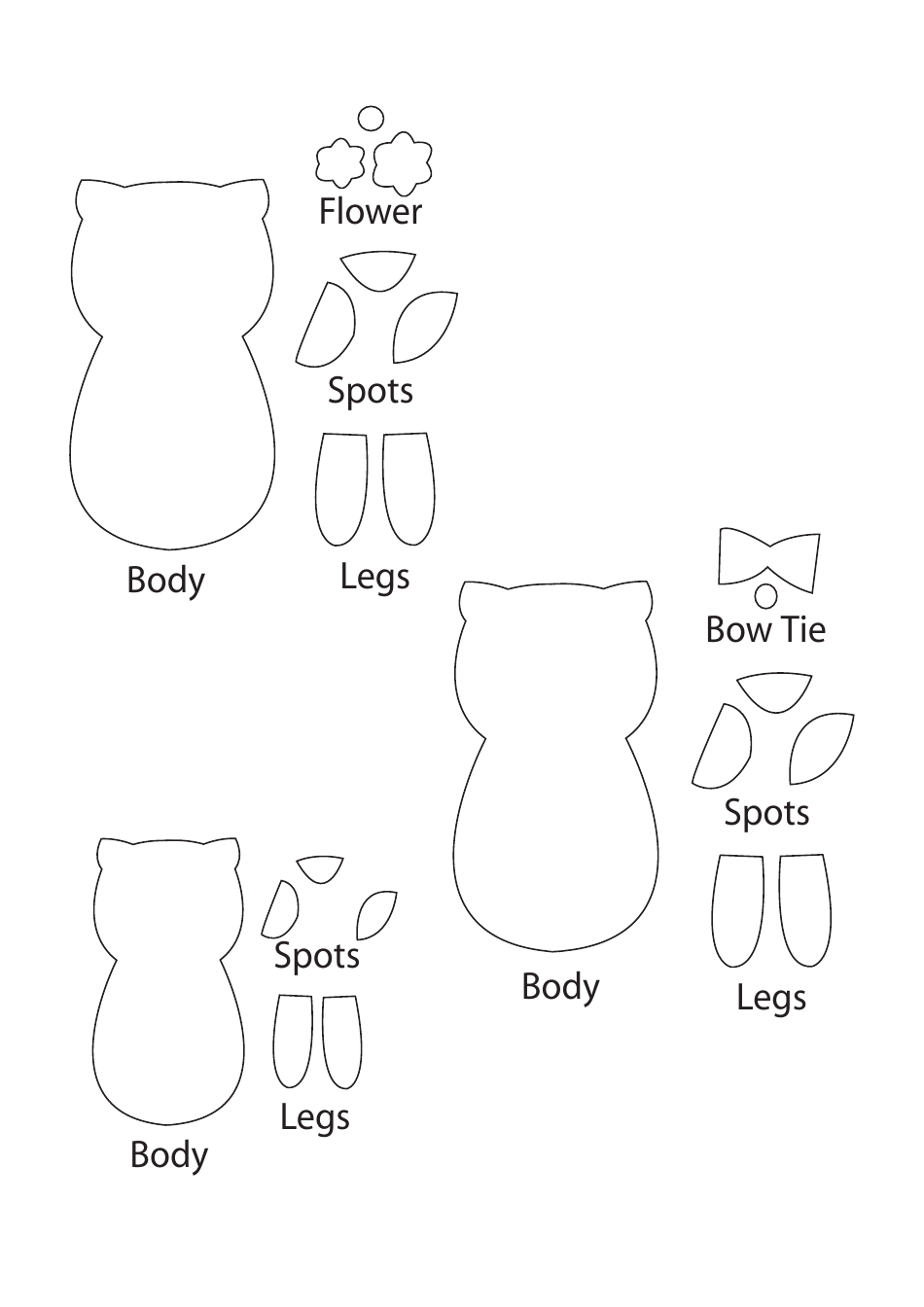 Paper Cat Doll Craft Templates, Page 1