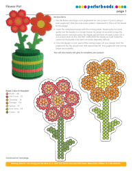 Document preview: Perler Beads Flower Pot Pattern
