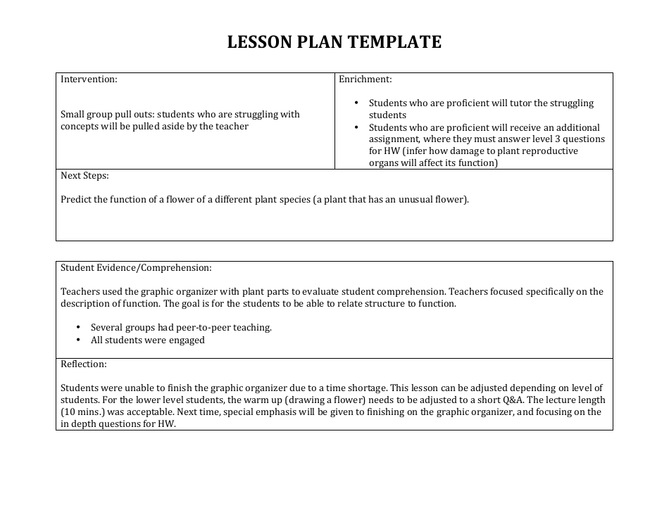 Flower Dissection Lab Lesson Plan Template Download Printable PDF ...