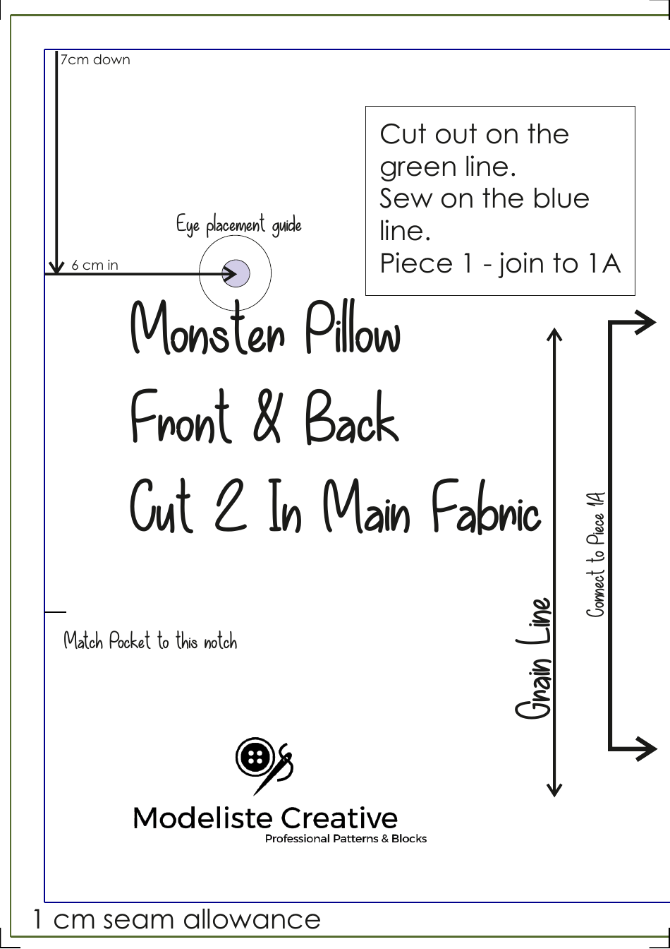 Monster Pillow Sewing Templates - Onitnotinit Ltd, Page 4
