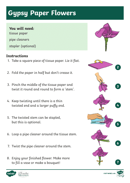 Gypsy Paper Flower Document Preview