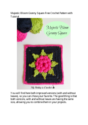 Document preview: Majestic Bloom Granny Square Free Crochet Pattern