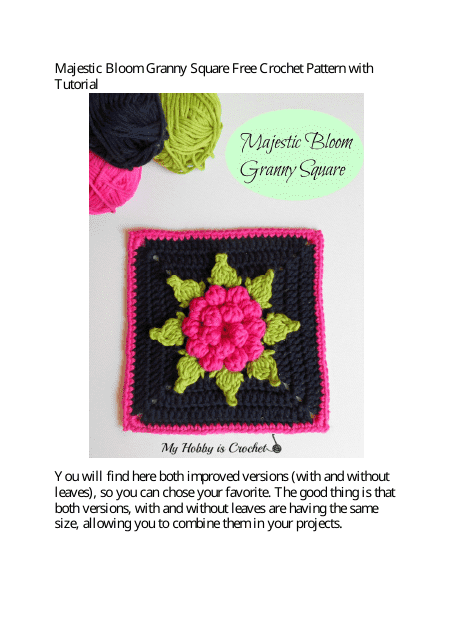 Majestic Bloom Granny Square Free Crochet Pattern