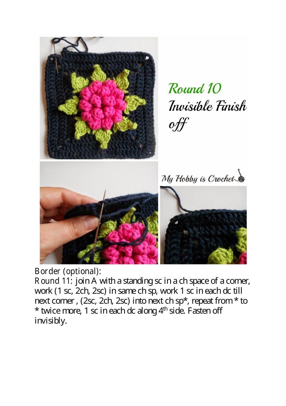 Majestic Bloom Granny Square Free Crochet Pattern, Page 11
