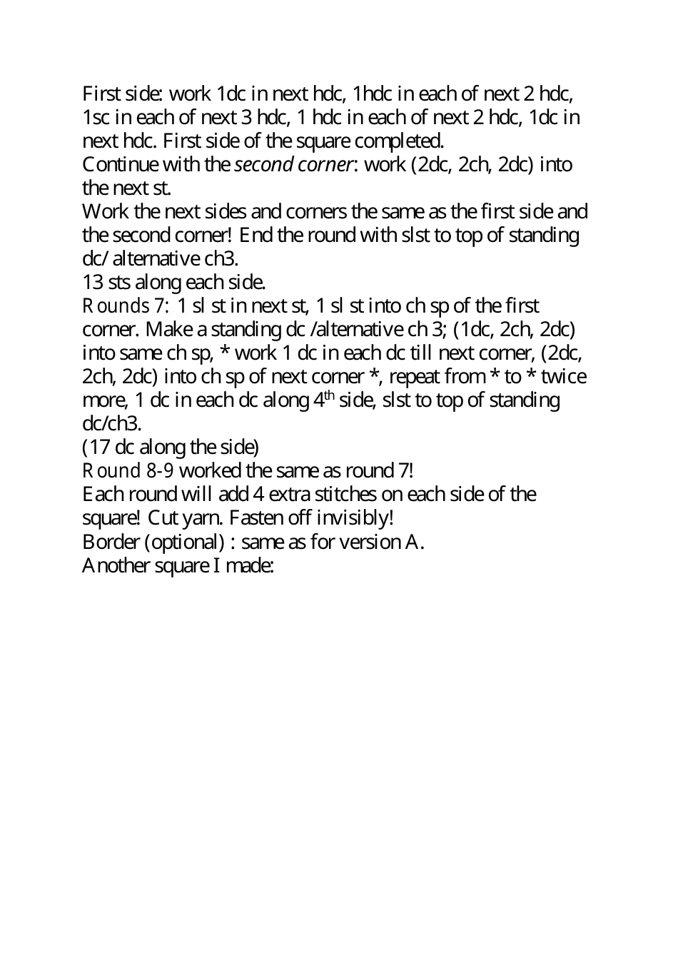 Majestic Bloom Granny Square Free Crochet Pattern, Page 14