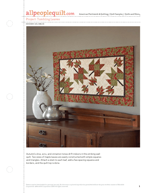 Tumbling Leaves Quilting Pattern - Meredith Corporation