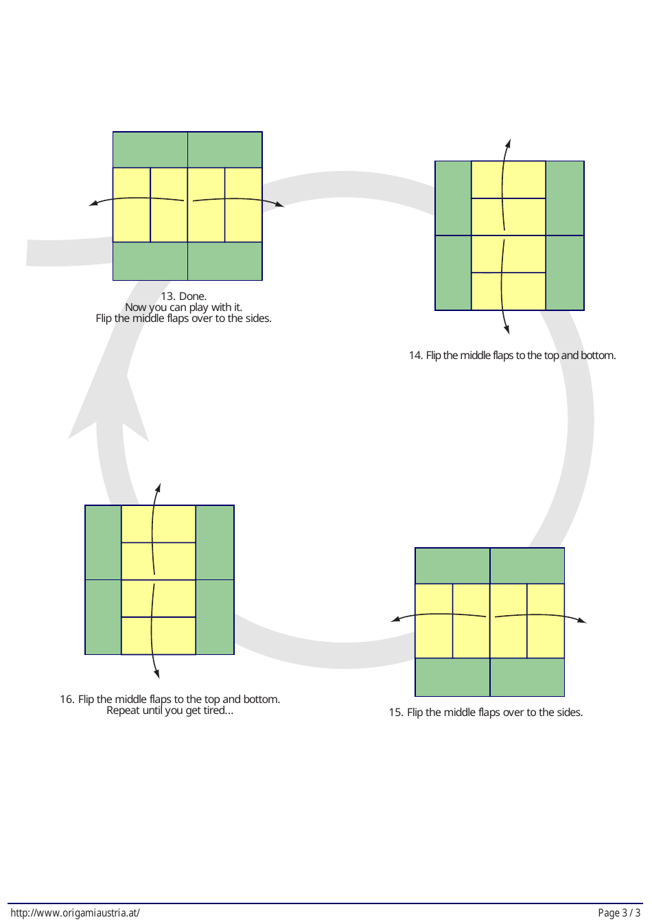 Infinite Flipper Origami, Page 3