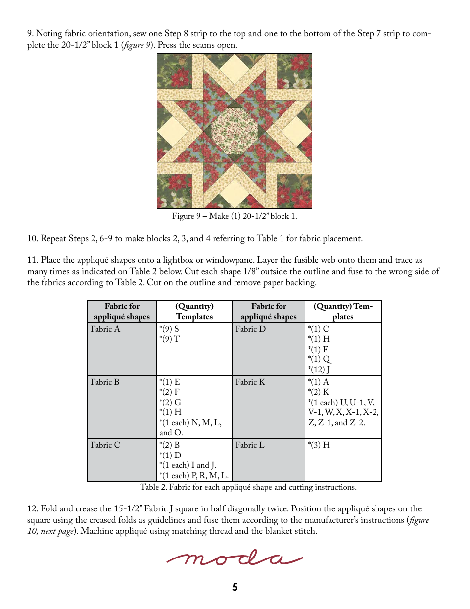 Starry Eve Quilt Pattern Templates - Moda Fabrics, Page 6