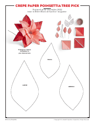 Document preview: Crepe Paper Poinsettia Tree Pick Templates - Meredith Operations Corporation
