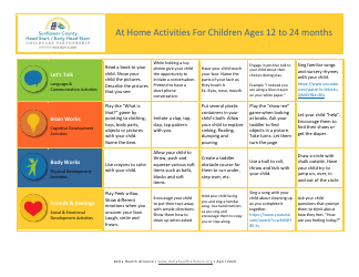 Document preview: At Home Activities for Children Ages 12 to 24 Months