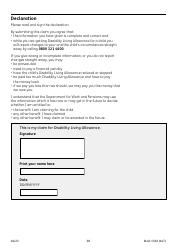 Form DLA1 CHILD Disability Living Allowance for a Child Under 16 - United Kingdom, Page 38