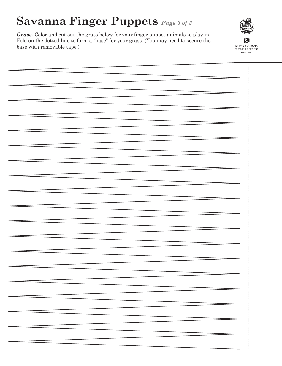 Savanna Finger Puppet Templates, Page 3