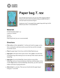 Document preview: Paper Bag T. Rex Templates