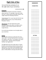 Cereal Box Book Report Templates - Heart, Page 2