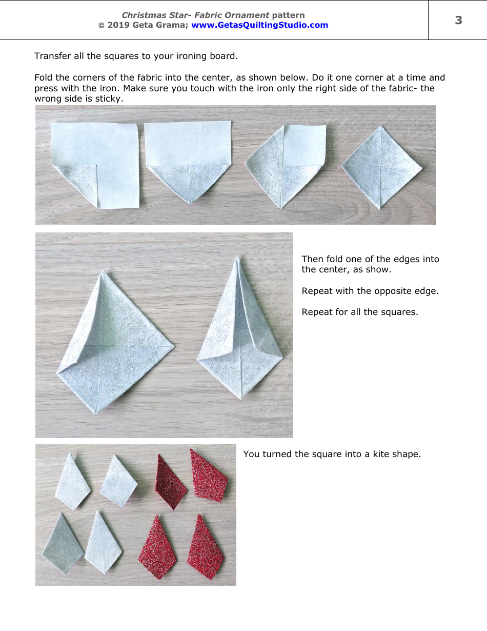Christmas Star Fabric Ornament Pattern - Geta Grama, Page 3