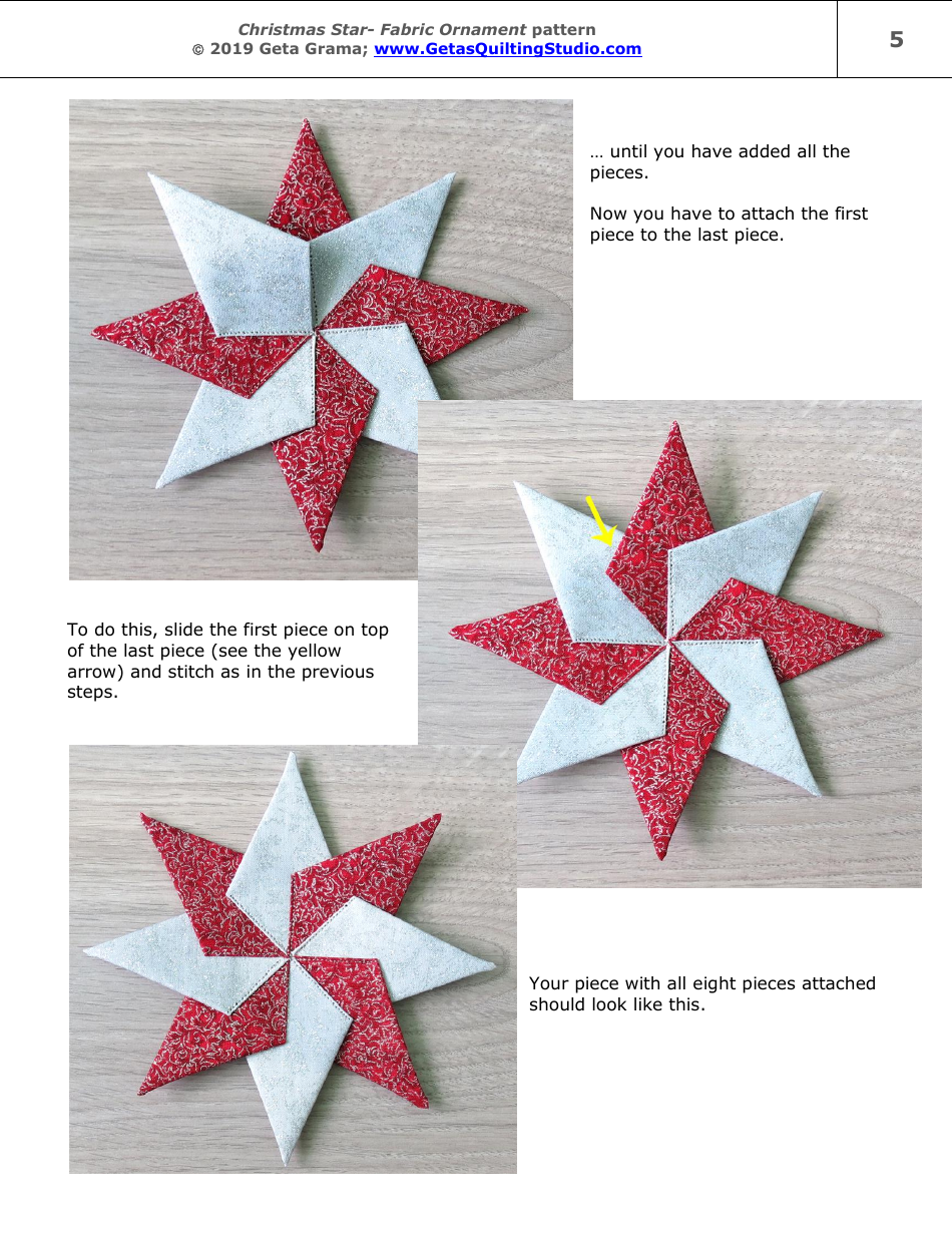 Christmas Star Fabric Ornament Pattern - Geta Grama, Page 5