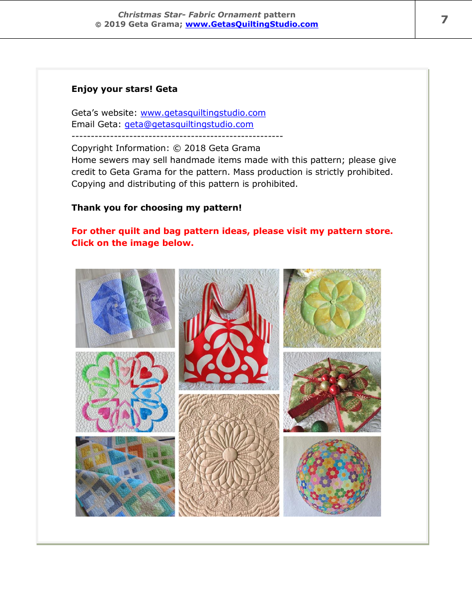 Christmas Star Fabric Ornament Pattern - Geta Grama, Page 7