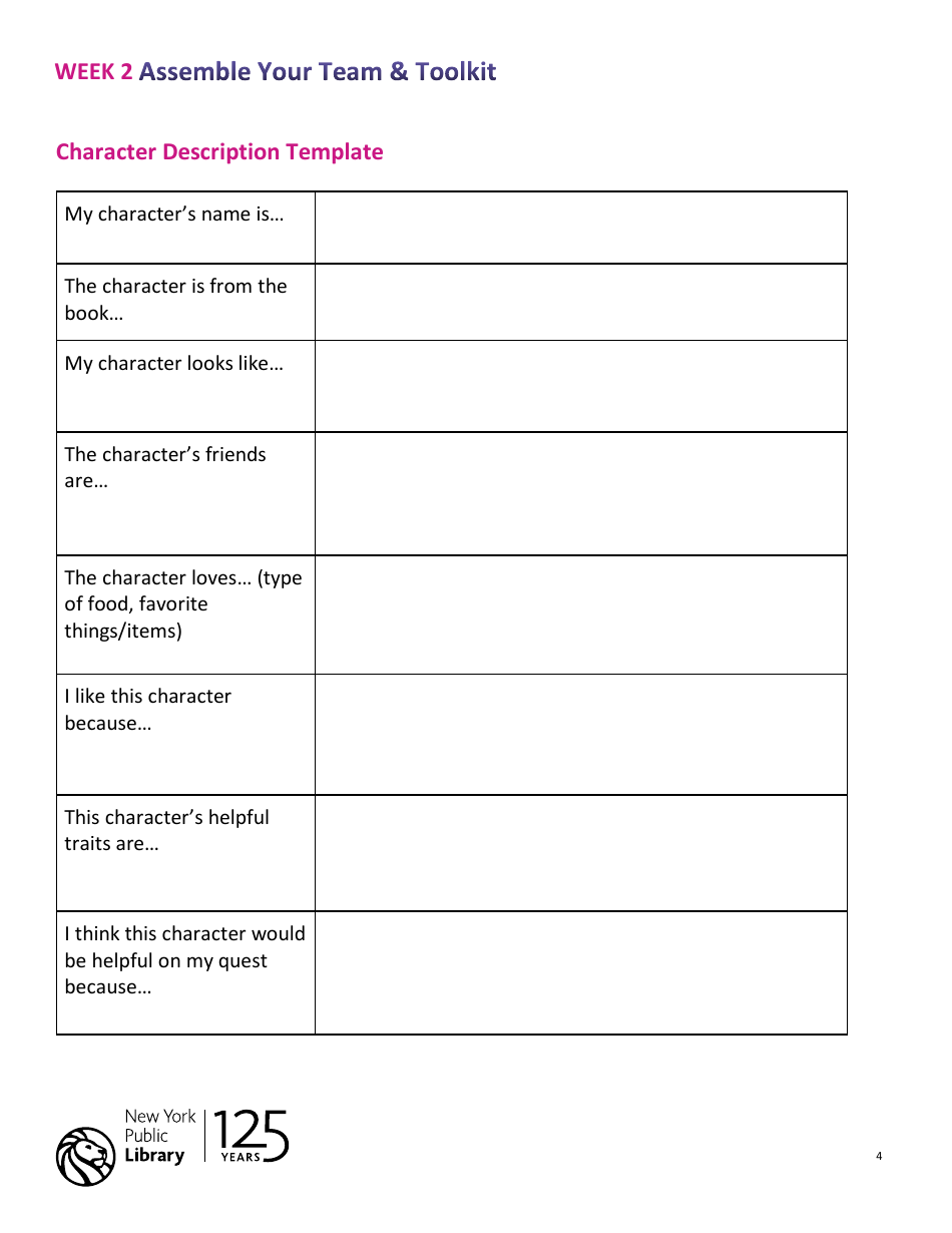 Shoebox Character Description Template, Page 4