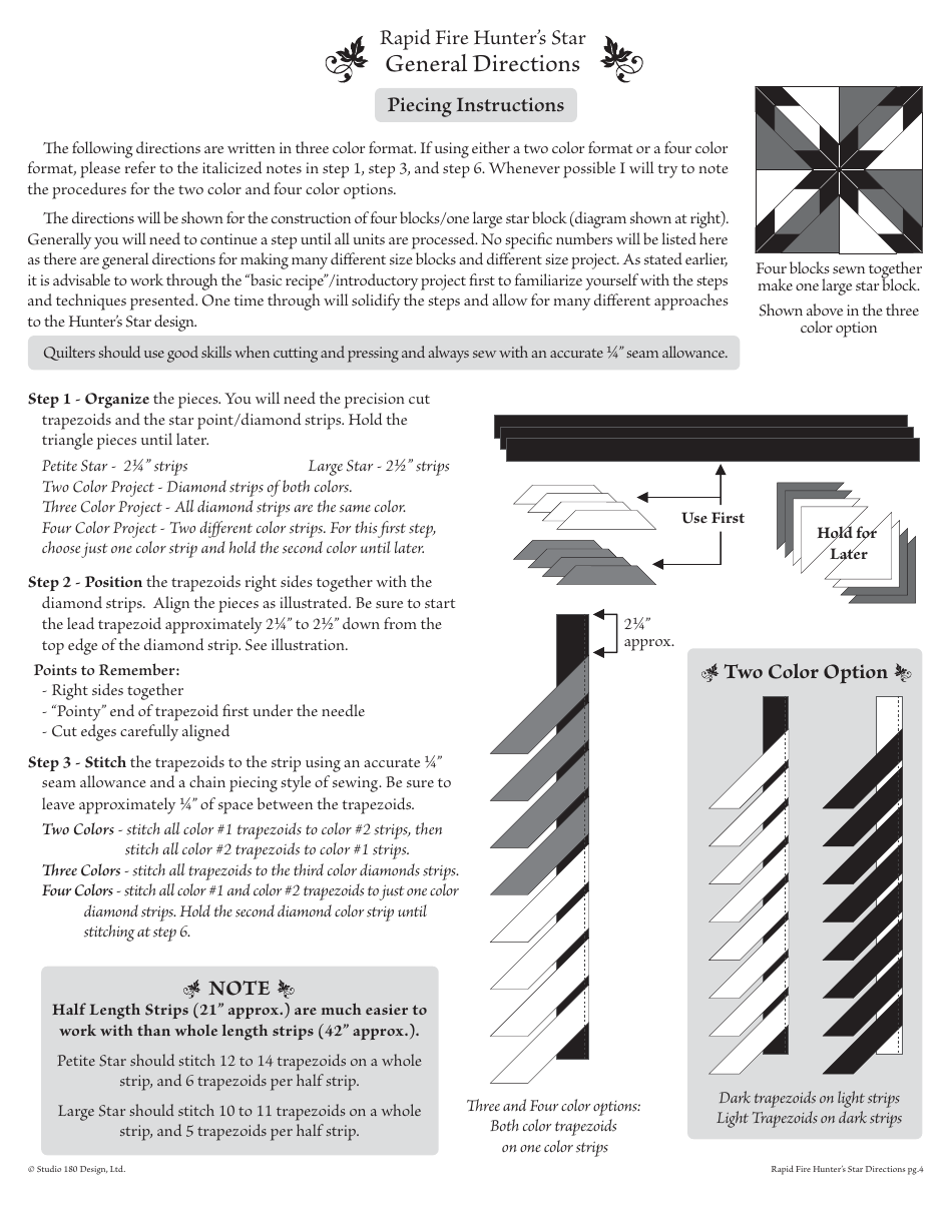 Hunters Star Wall Quilt Block Pattern - Studio 180 Design, Page 4
