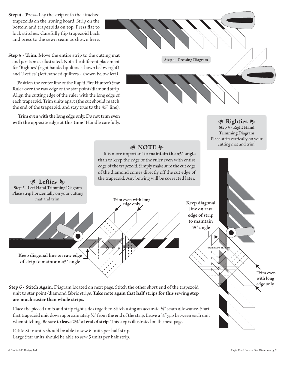 Hunters Star Wall Quilt Block Pattern - Studio 180 Design, Page 5