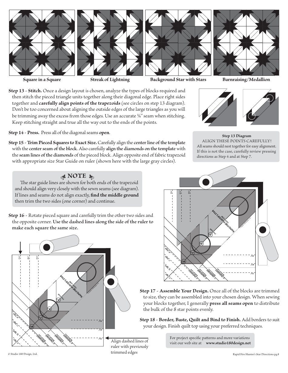 Hunters Star Wall Quilt Block Pattern - Studio 180 Design, Page 8