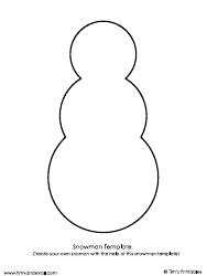 Document preview: Snowman Outline Template - Tim's Printables