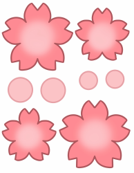 Document preview: Colored Flower Templates - Red
