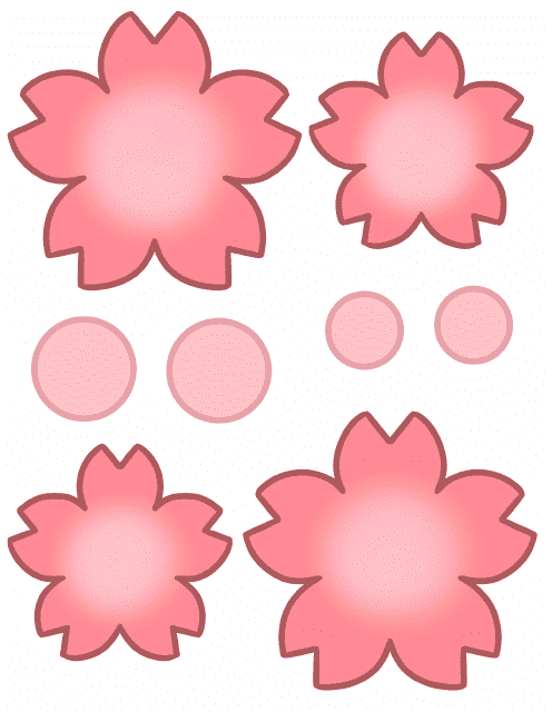 Colored Flower Templates - Red Download Pdf