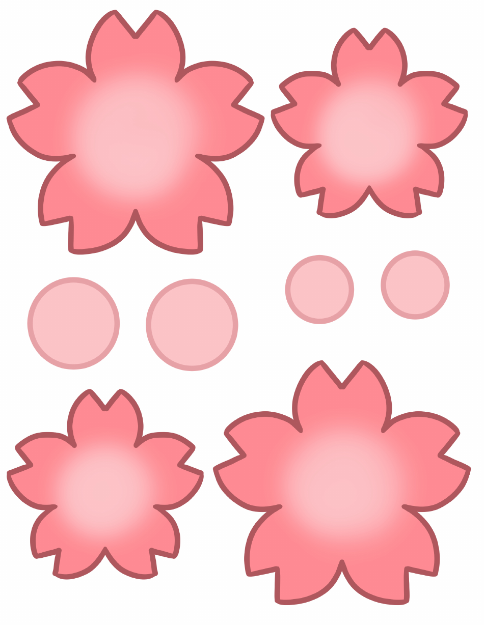 Colored Flower Templates - Red, Page 1