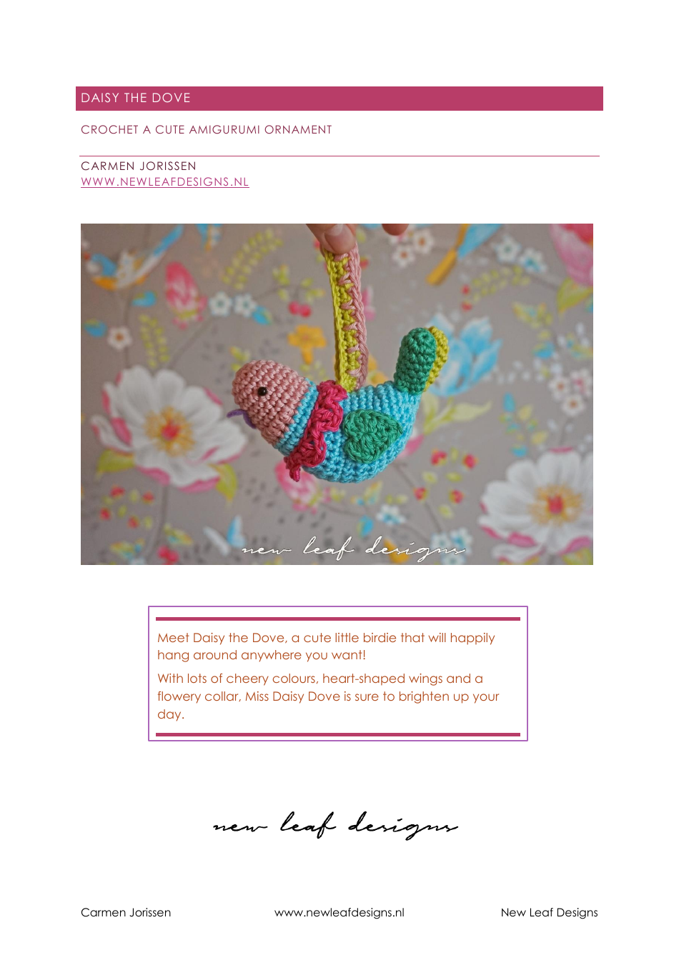 Cute bird amigurumi crochet pattern