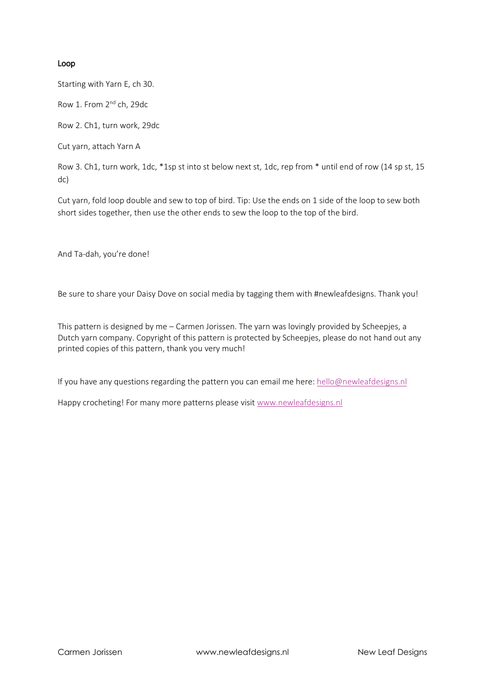 Cute Little Bird Amigurumi Crochet Pattern, Page 7