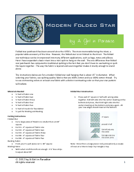 Document preview: Modern Folded Star Patchwork Pattern - a Girl in Paradise