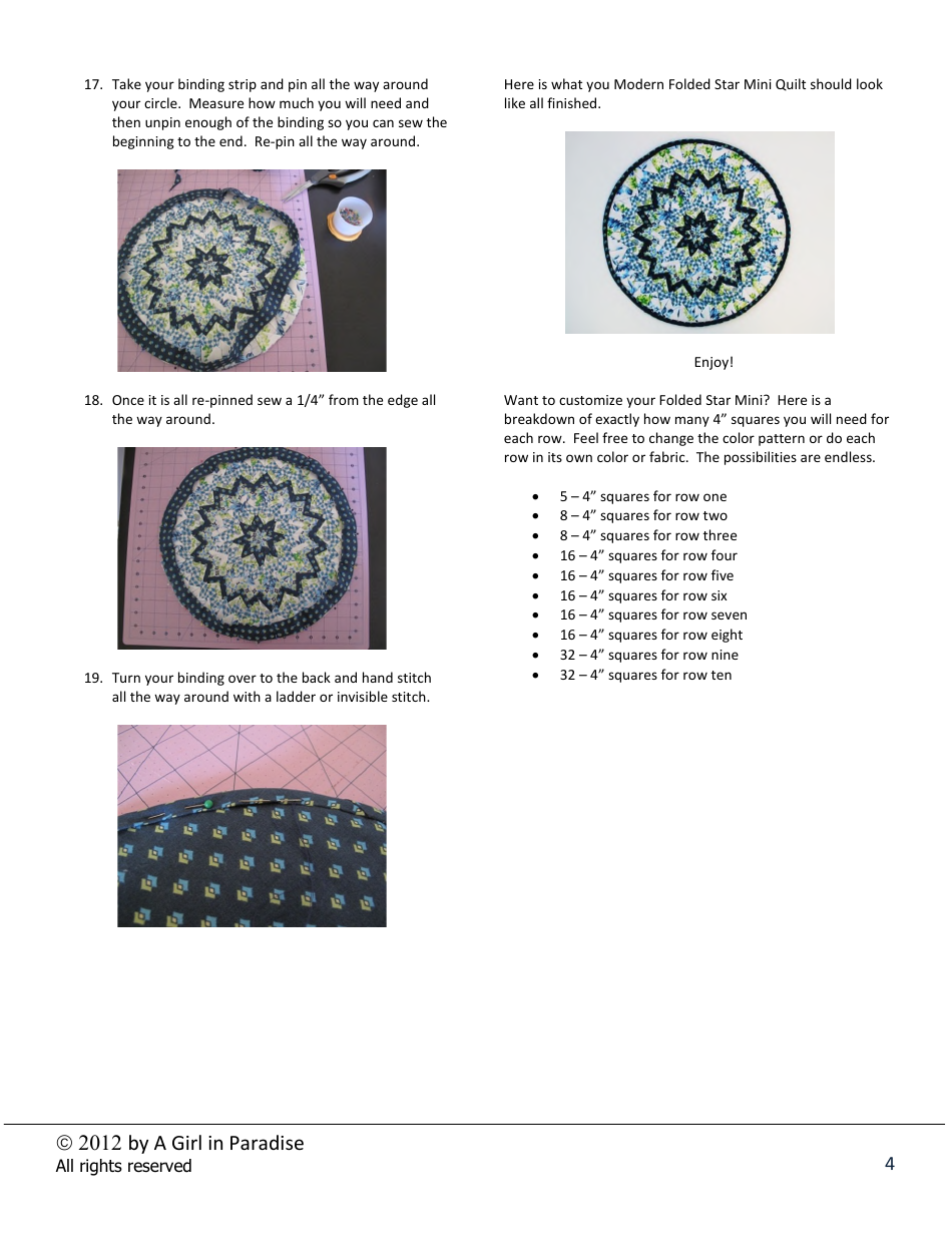 Modern Folded Star Patchwork Pattern - a Girl in Paradise, Page 4