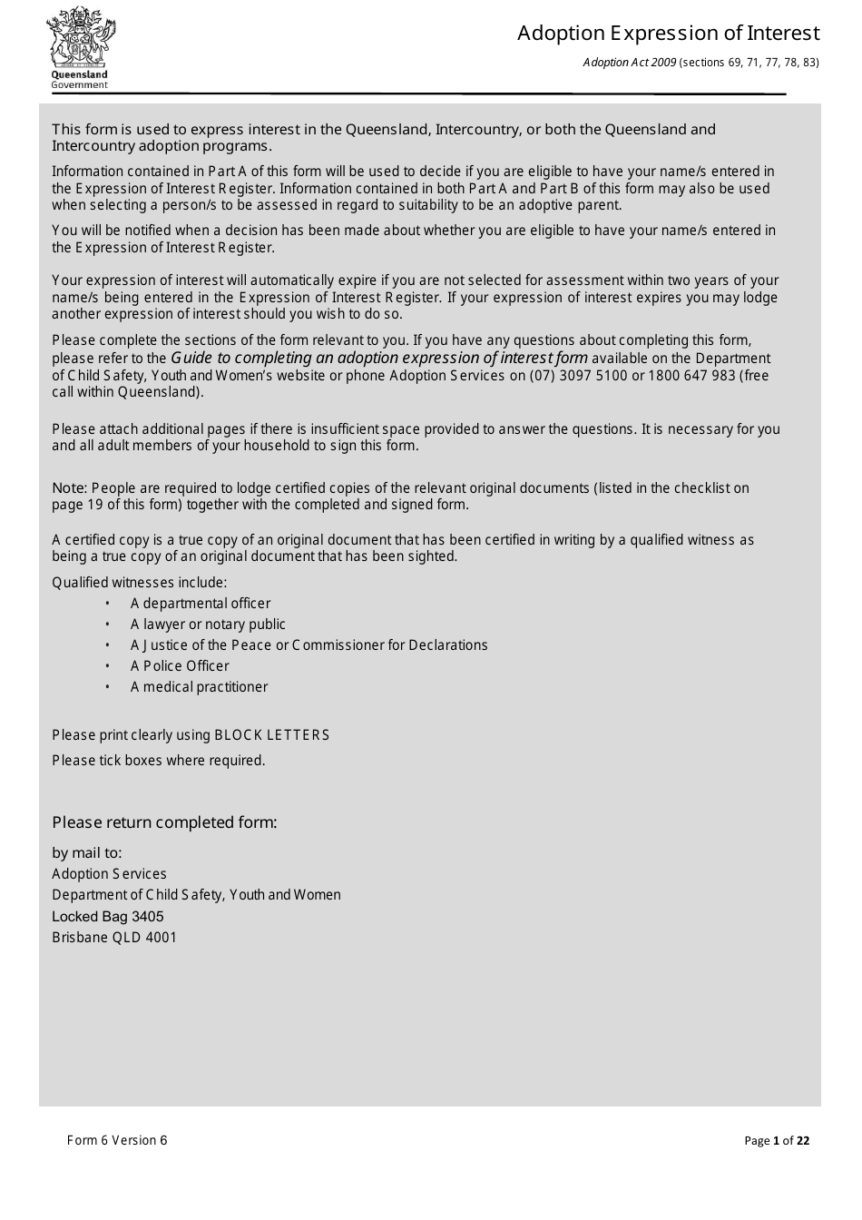 Form 6 - Fill Out, Sign Online and Download Printable PDF, Queensland