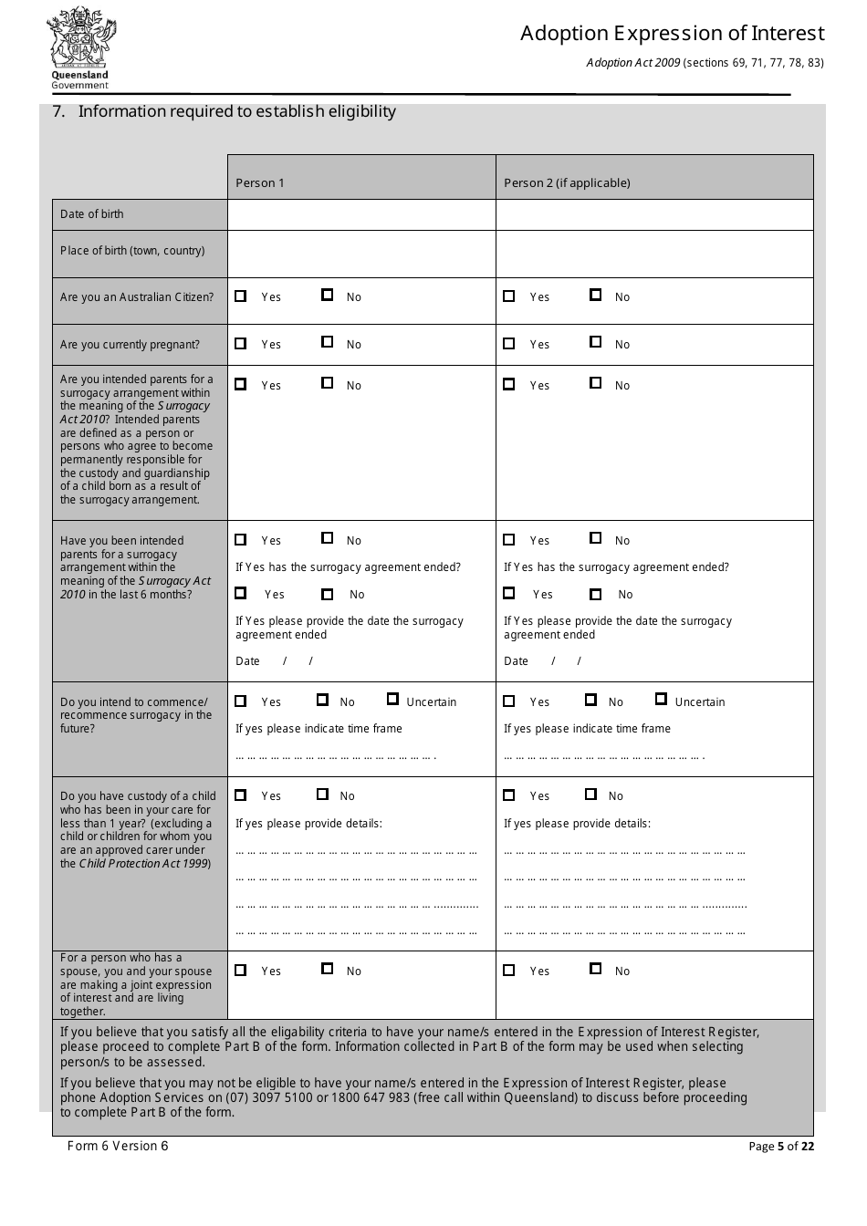 Form 6 - Fill Out, Sign Online and Download Printable PDF, Queensland ...