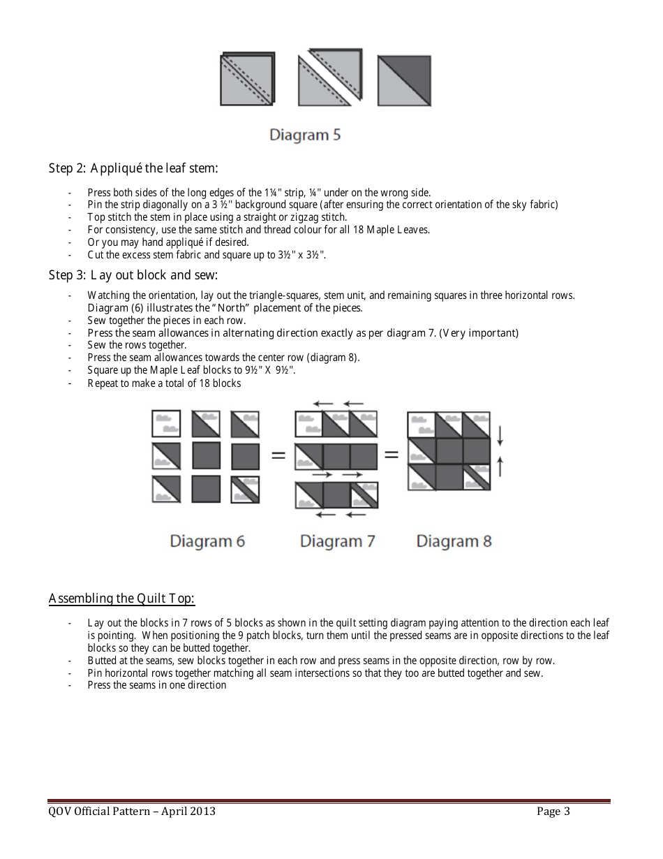 Maple Leaves and Nine-Patches Quilt Pattern, Page 3